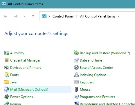Open the Control Panel on your system